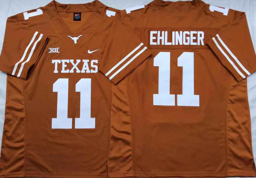 NCAA Men Texas Longhorns Yellow 11 EHLINGER